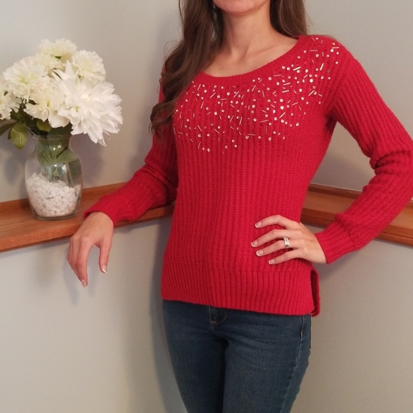 Candie's Sweaters - CANDIE'S, knitted red sweater